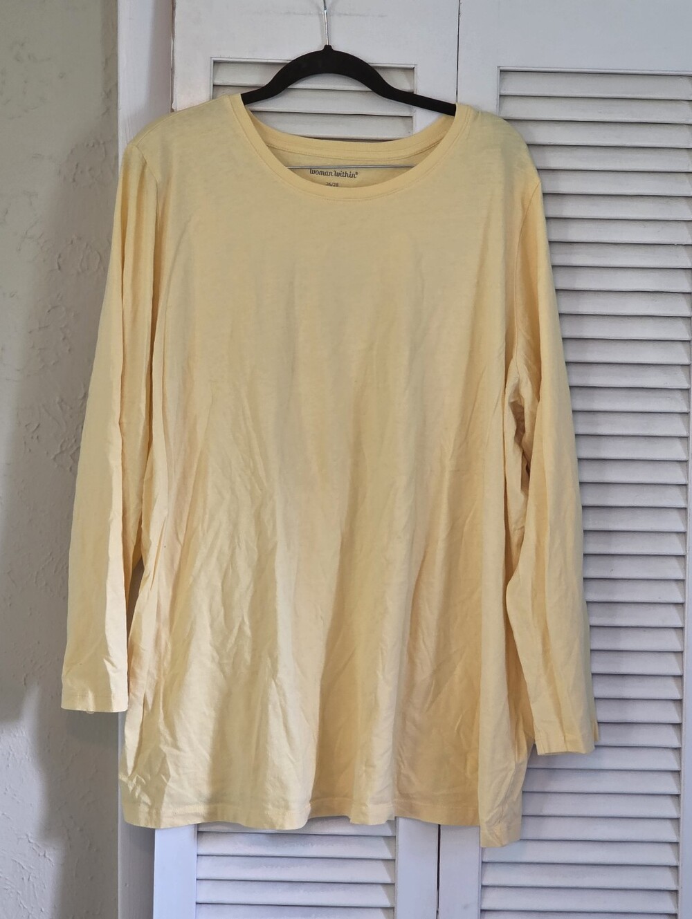 Woman Within Yellow Long Sleeve Crewneck Tunic Size 26/28 2X Plus